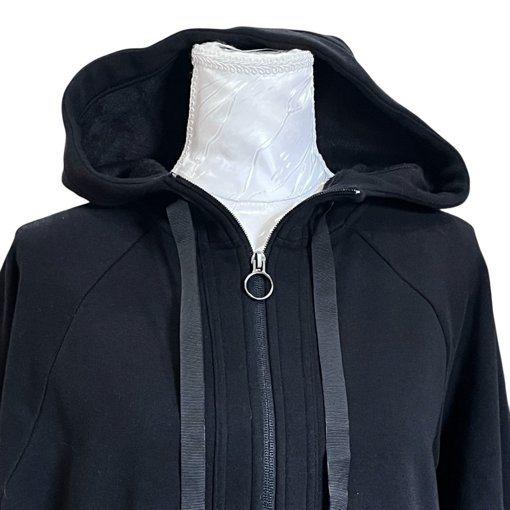 Athleta Women Medium Black Zip Up Hoodie Athletic Thumb Holes Workout Gym Casual